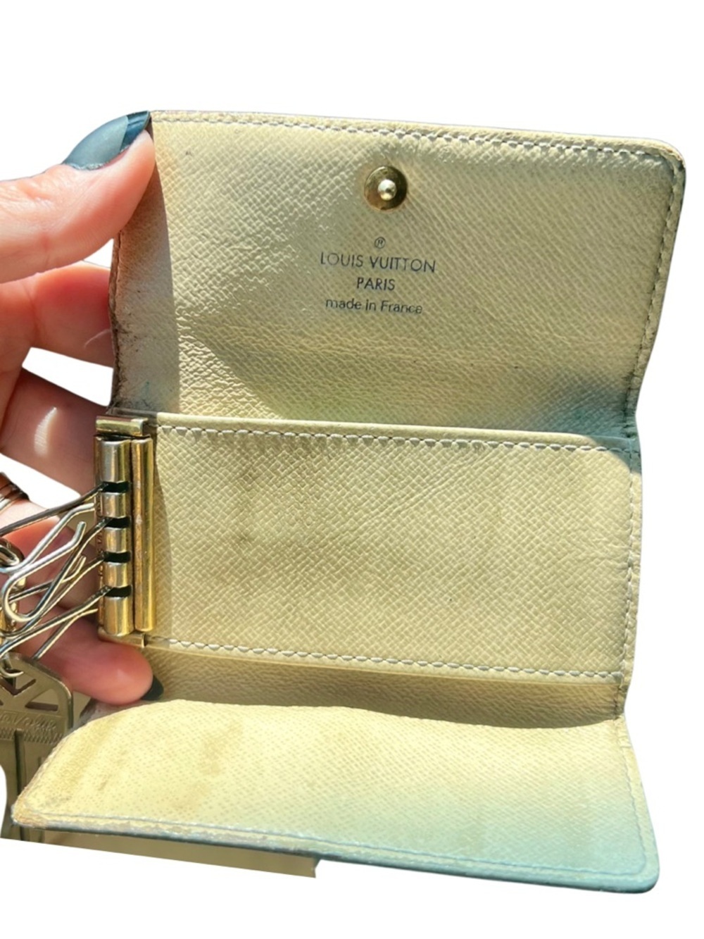Louis Vuitton Damier Azur 4 Key Holder Multicles 4 Wallet Made in France - Picture 3 of 8